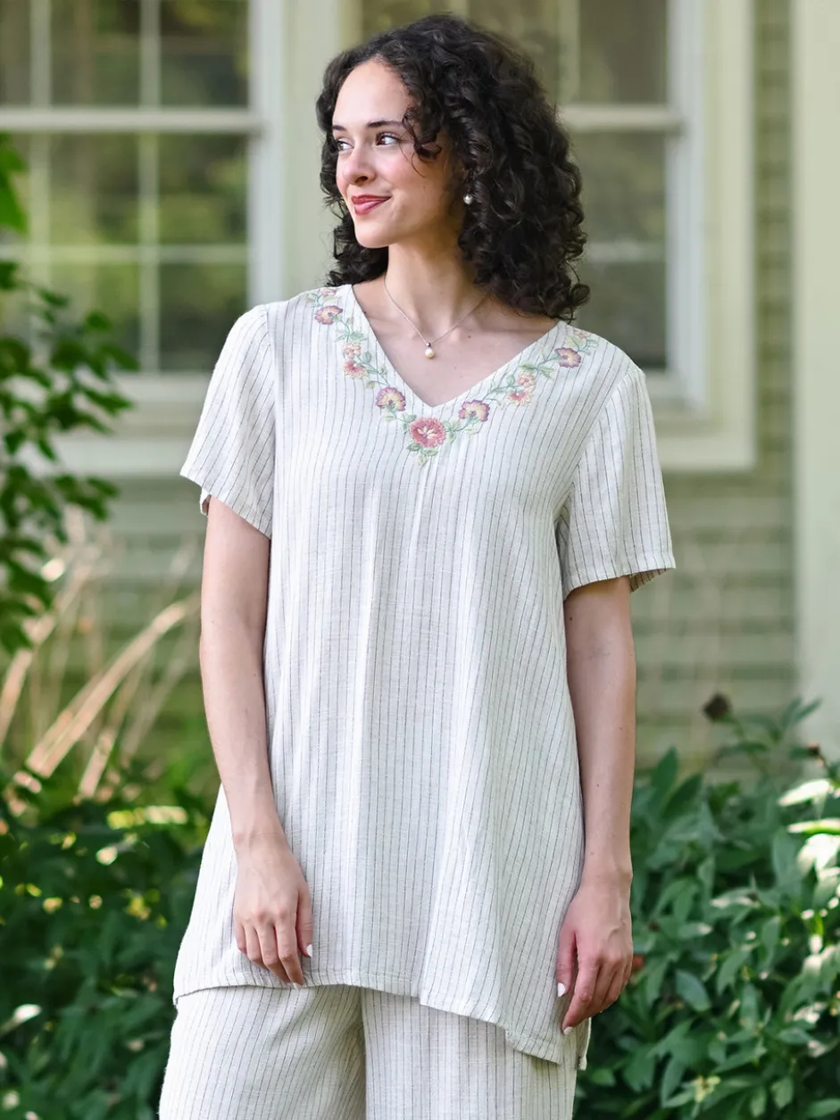 Coastal Stripe Tunic - Navy