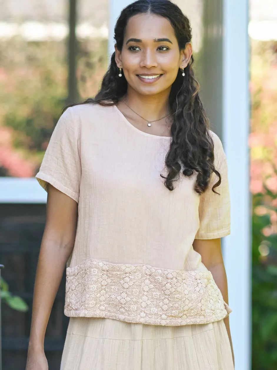 Coastal Stroll Blouse - Parchment