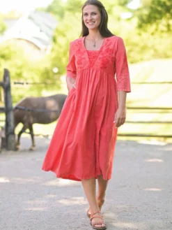 Coral Gables Dress - Dark Coral