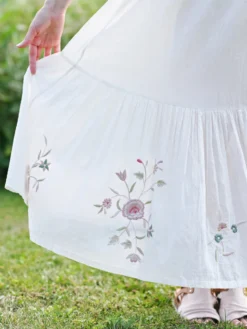 Cottage Embroidered Skirt - Ivory