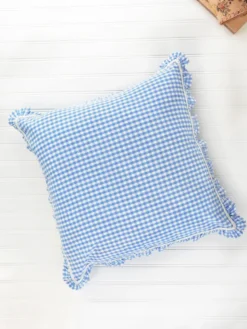 Cottage Gingham Cushion Cover - Blue