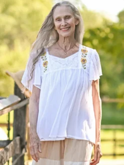 Country Road Blouse - White