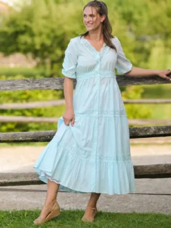 Countryside Prairie Dress - Soft Aqua