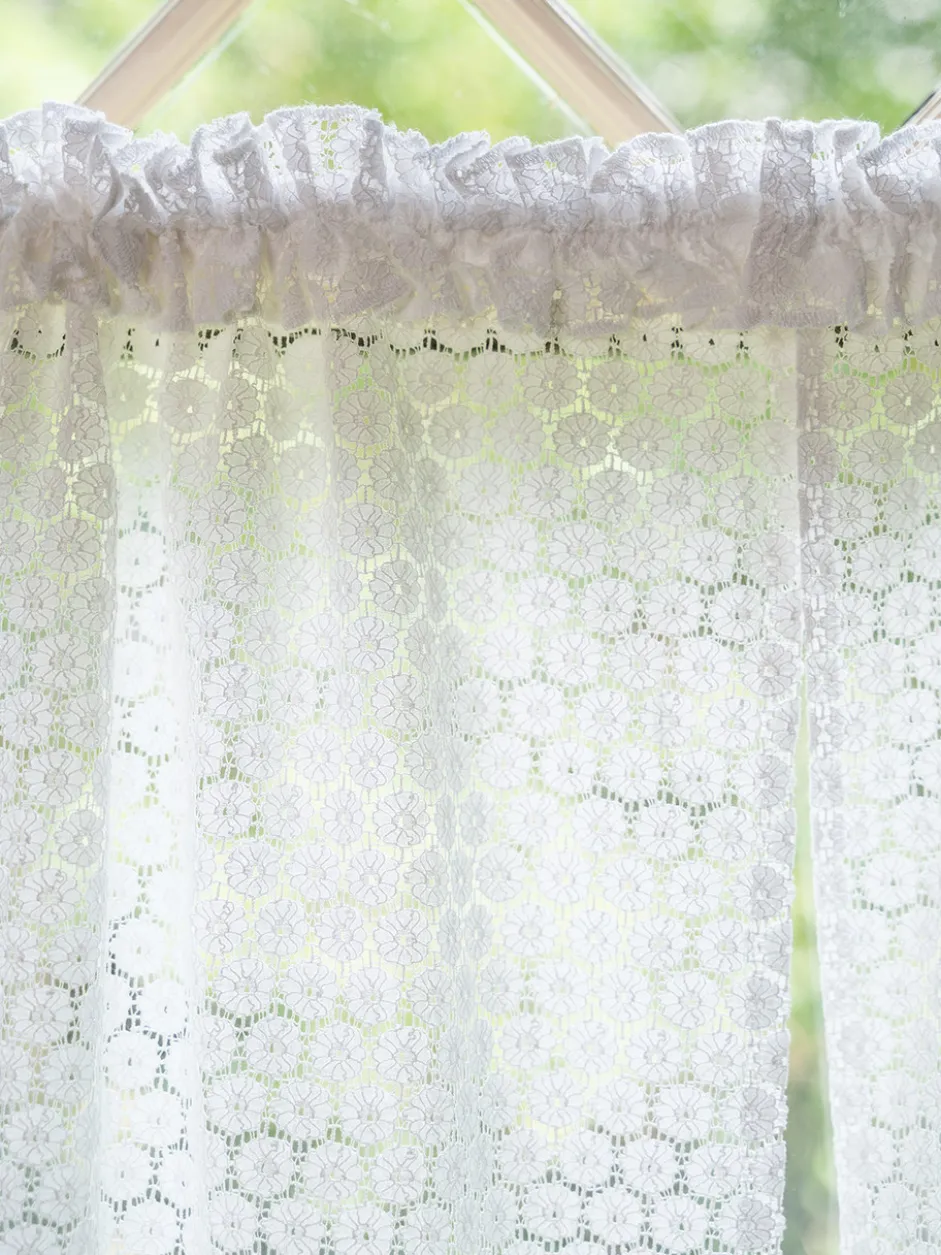 Daisy Lace Cafe Curtain Set of 2