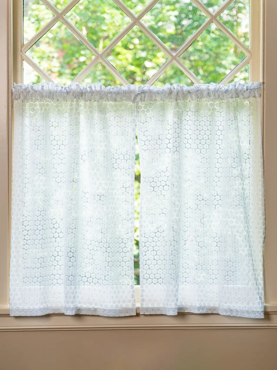 Daisy Lace Cafe Curtain Set of 2