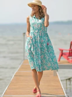 Daisy Porch Dress - Aqua