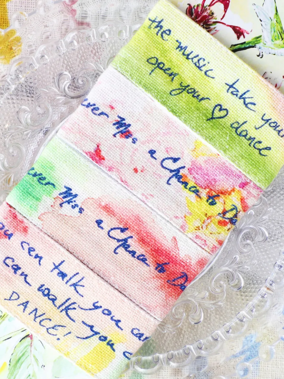 Dance Watercolor Napkin Ring Set of 4 - Multi