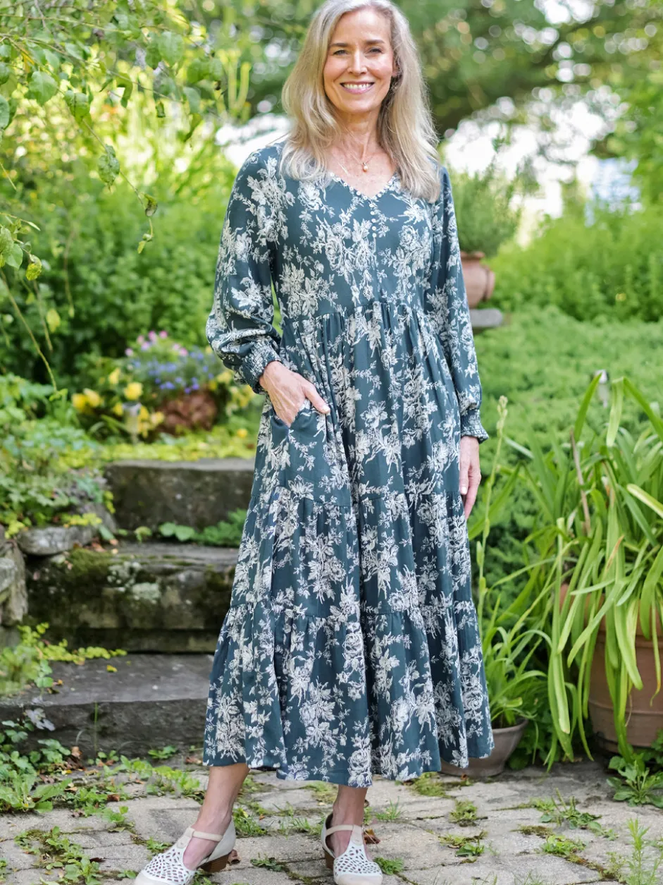 Dancing Rose Prairie Dress - Dark Teal