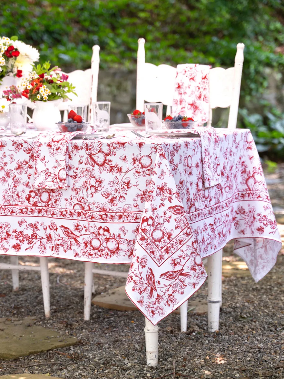 Delicate Blossom Tablecloth - Red