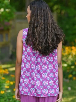 Elizabeth's Garden Blouse - Purple Orchid