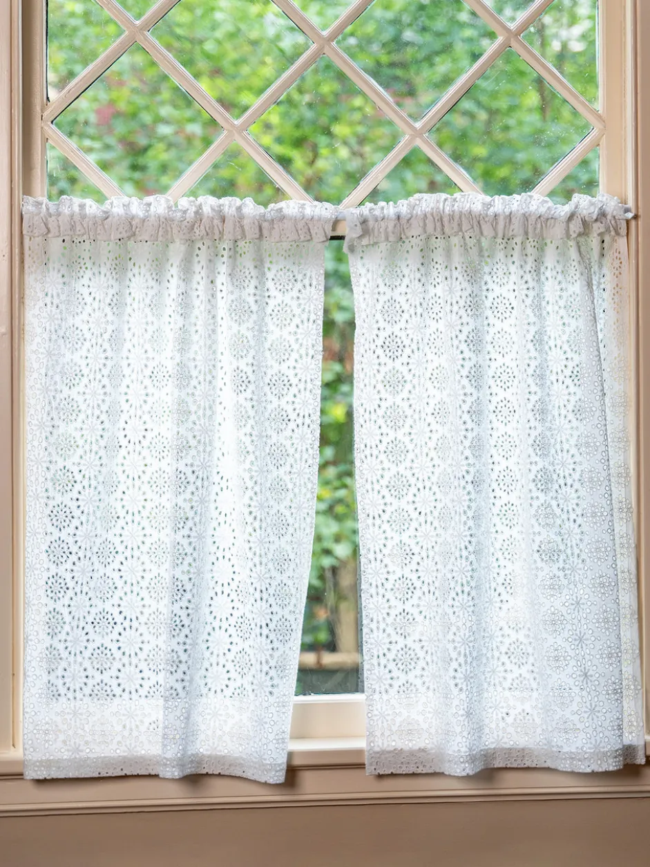 Emma Eyelet Cafe Curtain Set of 2