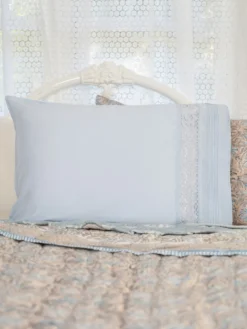 Evangeline Pillowcase Set of 2 - Soft Blue