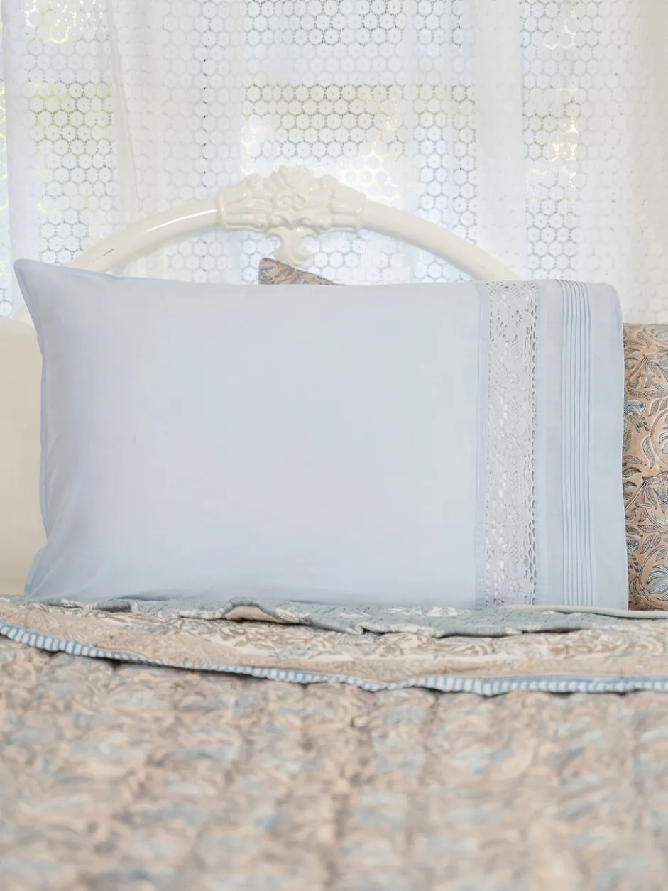 Evangeline Pillowcase Set of 2 - Soft Blue