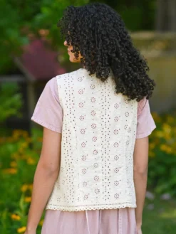 Eyelet Shire Vest - Ecru