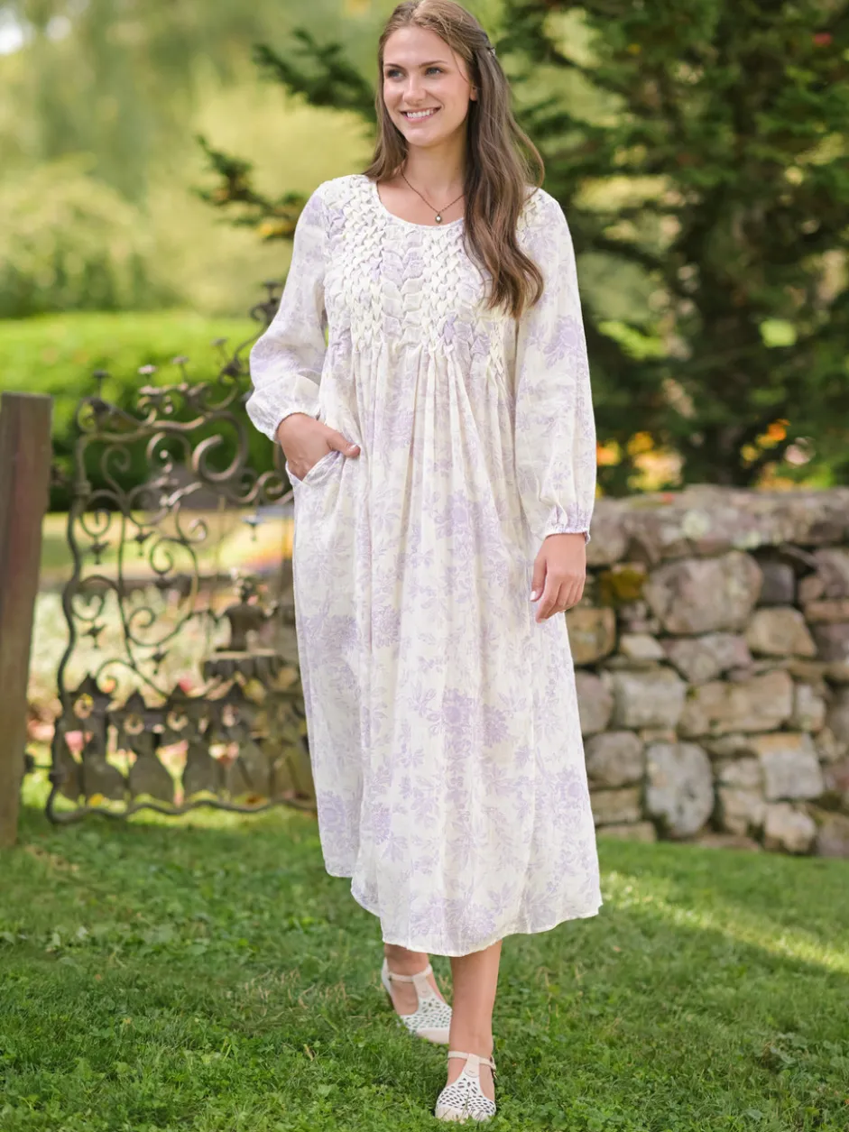 Felicity Artisan Dress - Ecru Amethyst