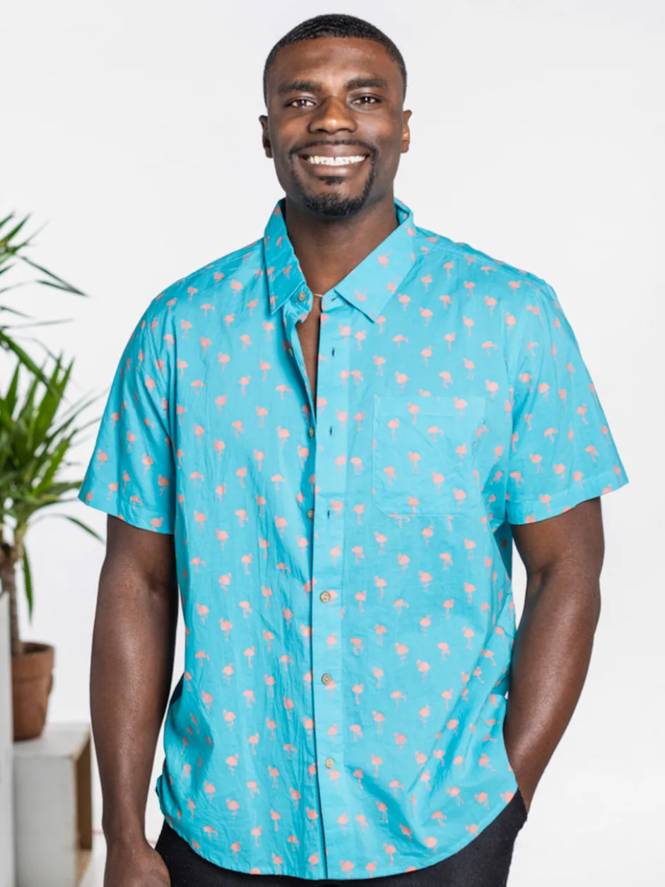 Flamingo Shirt - Turquoise