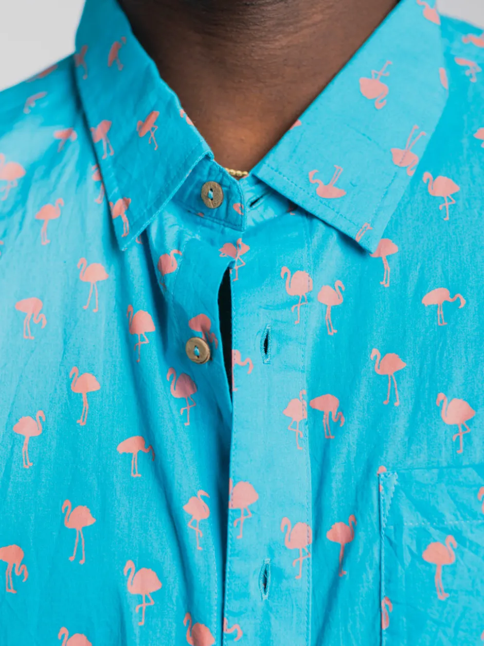 Flamingo Shirt - Turquoise
