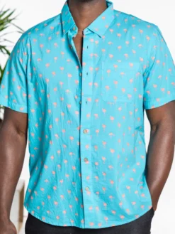 Flamingo Shirt - Turquoise
