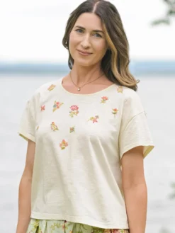 Floral Whimsy T-Shirt - Ecru