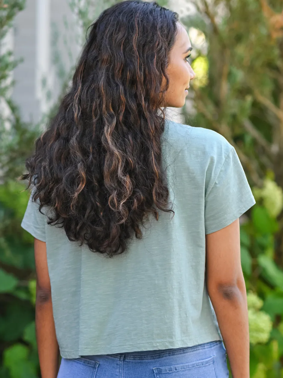 Floral Whimsy T-Shirt - Soft Teal