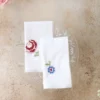 Folklore Cross Stitch Embroidered Napkin Set of 2 - White
