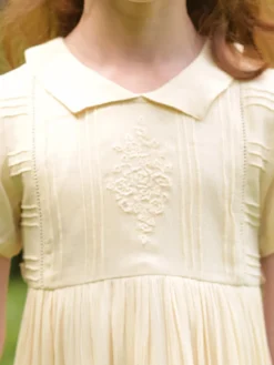 Folklore Kids Dress - Ecru