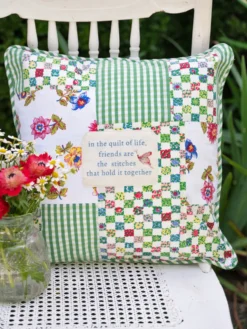 Friendship Quilt Patchwork Cushion Cover - Bright