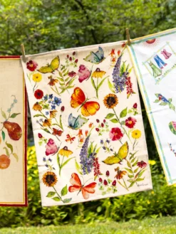 Garden Tea Towel - White