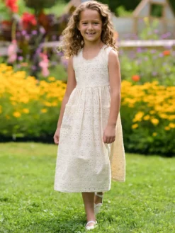Garden Tour Kids Dress - Ecru