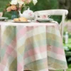 Georgia Plaid Round Cloth - Pink Sage