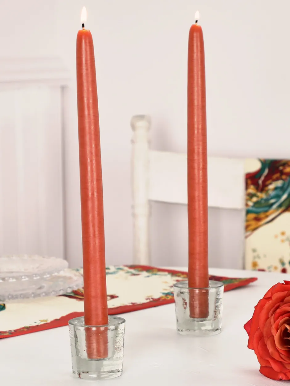 Hand Dipped Candles Set of 4 - Terracotta