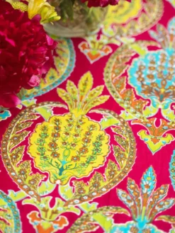 Hello Pineapple Tablecloth - Fuchsia