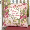 I Love You Mom Cushion - Rose