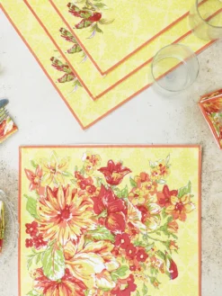 In Full Bloom Placemat Set of 4 - Yellow