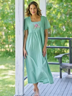 Island Flower Nighty - Soft Teal