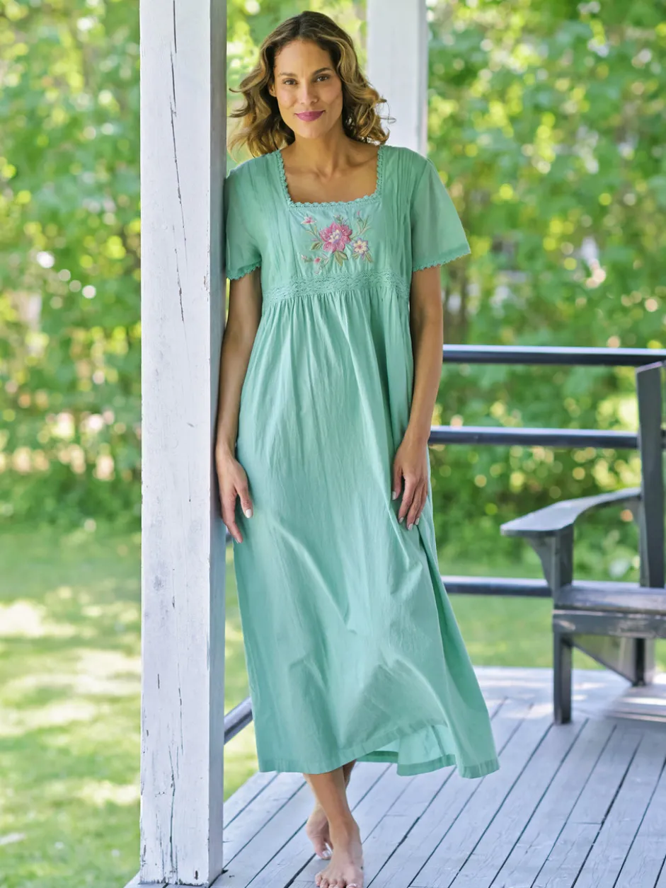 Island Flower Nighty - Soft Teal