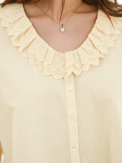 Jamie Ruffle Blouse - Ecru