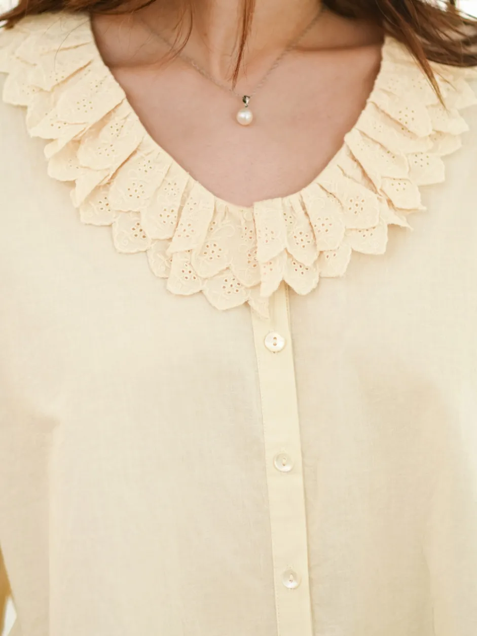 Jamie Ruffle Blouse - Ecru