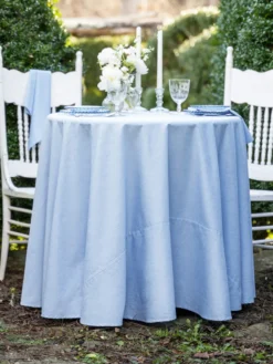 Lark Cotton Jacquard Round Cloth - Blue