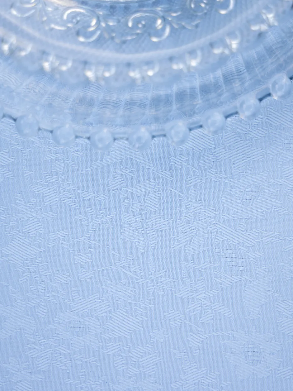 Lark Cotton Jacquard Round Cloth - Blue