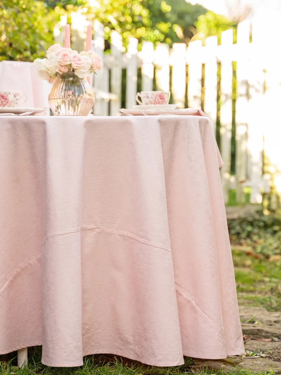 Lark Cotton Jacquard Round Cloth - Blush