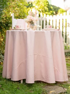 Lark Cotton Jacquard Round Cloth - Blush