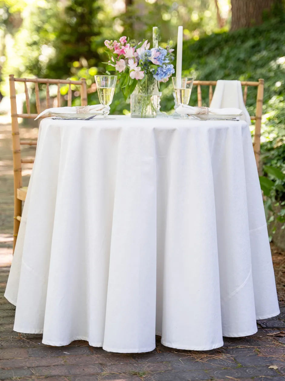 Lark Cotton Jacquard Round Cloth - White