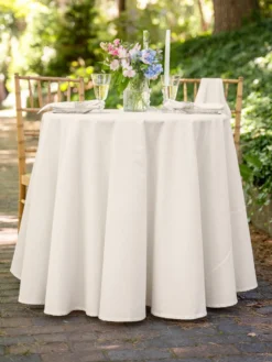 Lark Cotton Jacquard Round Cloth - Ivory