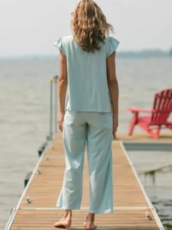 Lazy Me Pajama Set - Soft Aqua