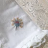 Love Note Embroidered Napkin Set of 2 - Ecru