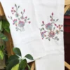 Love Note Embroidered Tea Towel Set of 2 - Ecru