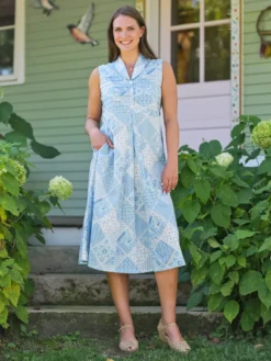 Maddie's Medley Porch Dress - Light Blue
