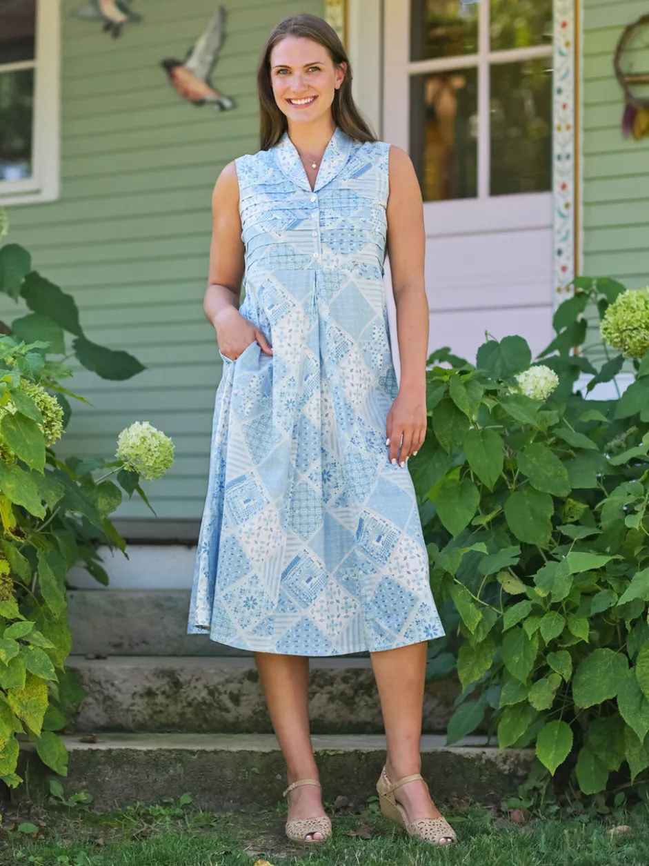 Maddie's Medley Porch Dress - Light Blue