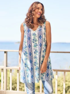 Maritime Bouquet Sleeveless Tunic